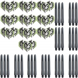 10 sets XQ Darts Michael van Gerwen wit groen dotted darts flights inclusief 10 sets darts shafts