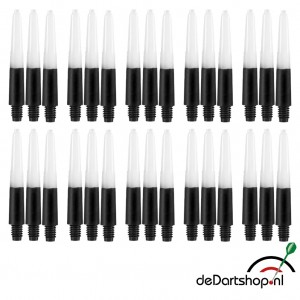 Two Tone - Zwart-Wit - Short - 10 sets - Deflecta nylon - darts shafts