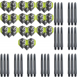 10 sets XQ Darts Michael van Gerwen grijs groen dotted darts flights inclusief 10 sets darts shafts