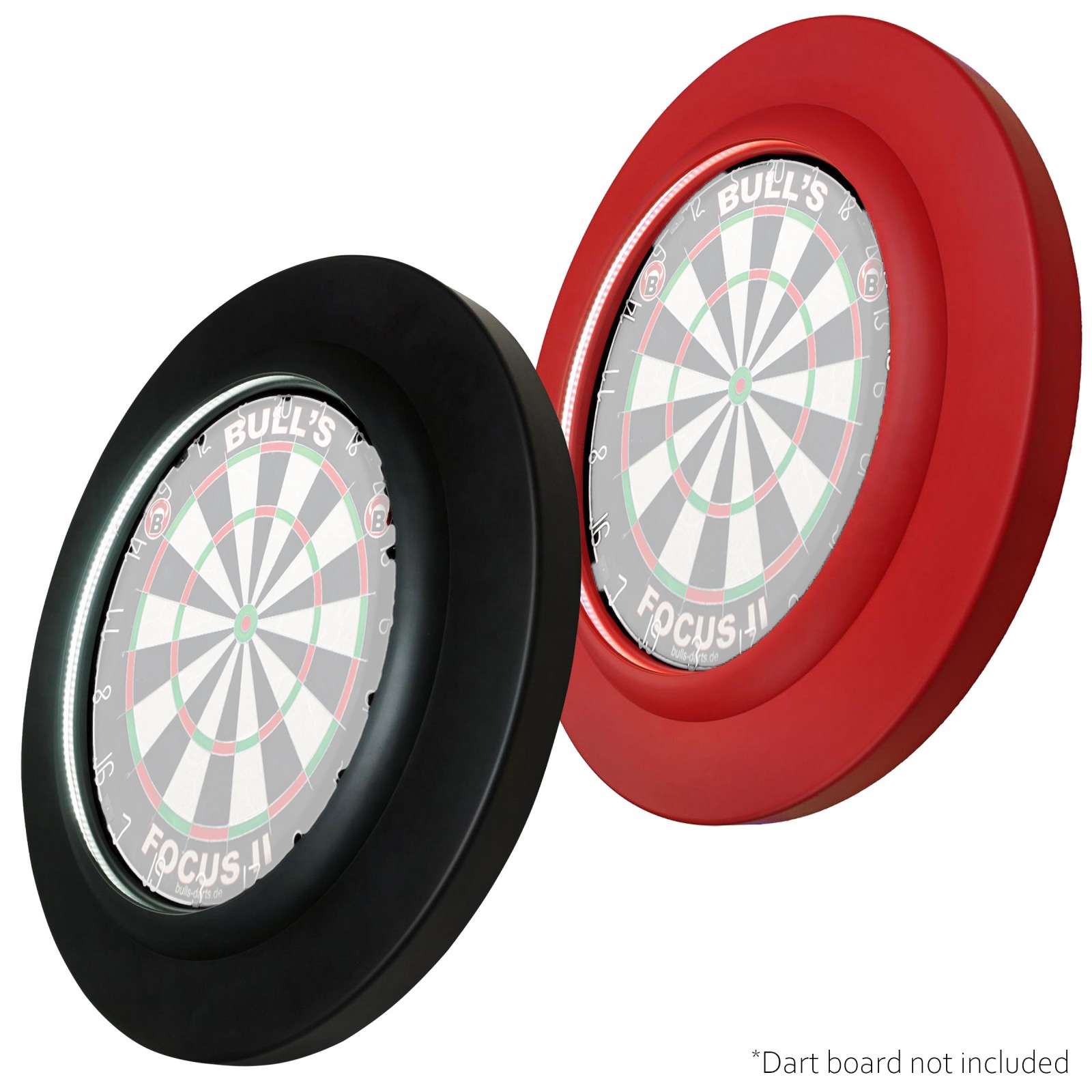 Samenstelling kiezen aangrenzend Dragon darts PU rubber LED Lightning surround ring - rood of zwart -  deDartshop.nl