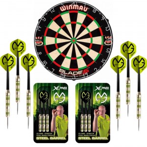 Dragon Darts Michael van Gerwen Octane set – dartbord – 2 sets - dartpijlen – dart shafts – dart flights – Winmau Blade 5 dartbord
