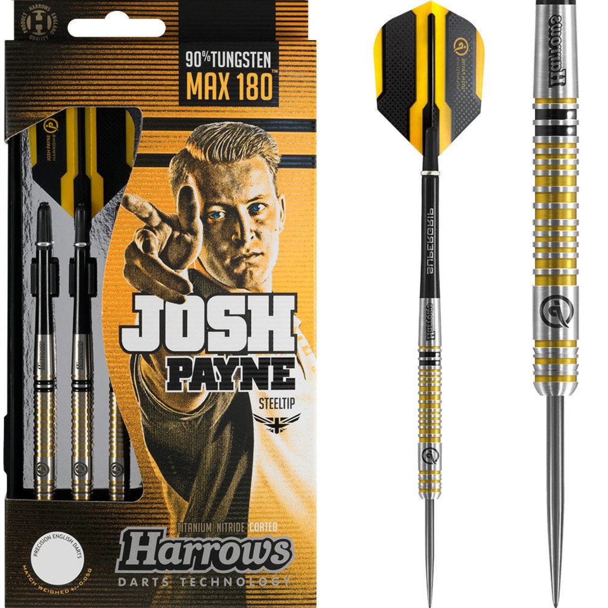 Harrows Josh Payne 90 Tungsten dartpijlen