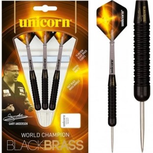 Gary Anderson Black Brass Steel Tip Darts - dartpijlen 