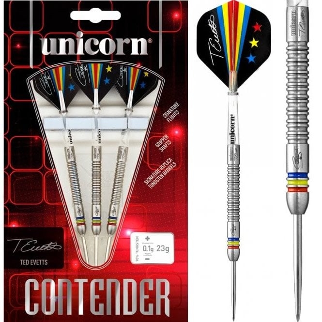 Ted Evetts Contender 90% Tungsten gram Unicorn dartpijlen - deDartshop.nl