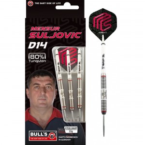 Mensur Suljovic - 80% tungsten - 22-24 gram - Bulls dartpijlen