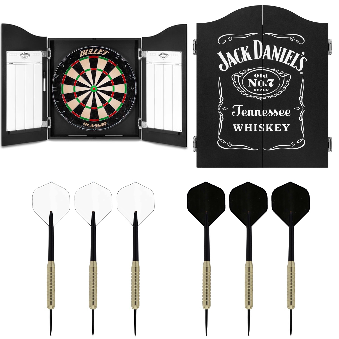 Dragon Darts Jack Daniels Logo - dart kabinet - inclusief dartpijlen - dartbord - dartset - darts - deDartshop.nl