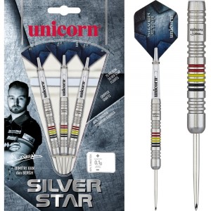 Unicorn Silverstar Dimitri van den Bergh - 80% tungsten - 22-24-26 gram - dartpijlen
