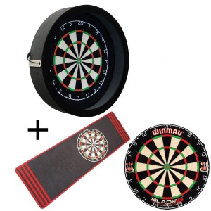  Dragon - Complete PRO - zwart-antra - Winmau Blade 5 - dartmat antraciet - dartbord verlichting - darts - dartbord