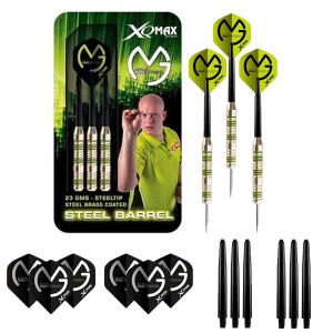 Michael van Gerwen - steeldarts - green edition - 23 gram - dartpijlen - gesigneerde foto - 6 dartshafts + 6 dartflights