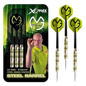 Michael van Gerwen - steeldarts - green edition - 23 gram - dartpijlen - gesigneerde foto - 6 dartshafts + 6 dartflights