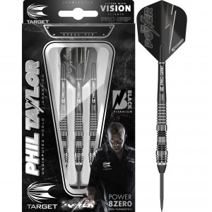 Phil Taylor - 8zero Black 4 - 21-23-25 gram - 80% tungsten - Target - dartpijlen