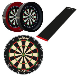Dragon Darts - Winmau Blade 6 + dartbord verlichting + XQMax puzzel dartmat