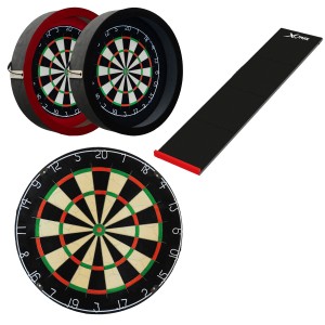 Dragon Darts - Plain dartbord + dartbord verlichting + XQMax puzzel dartmat