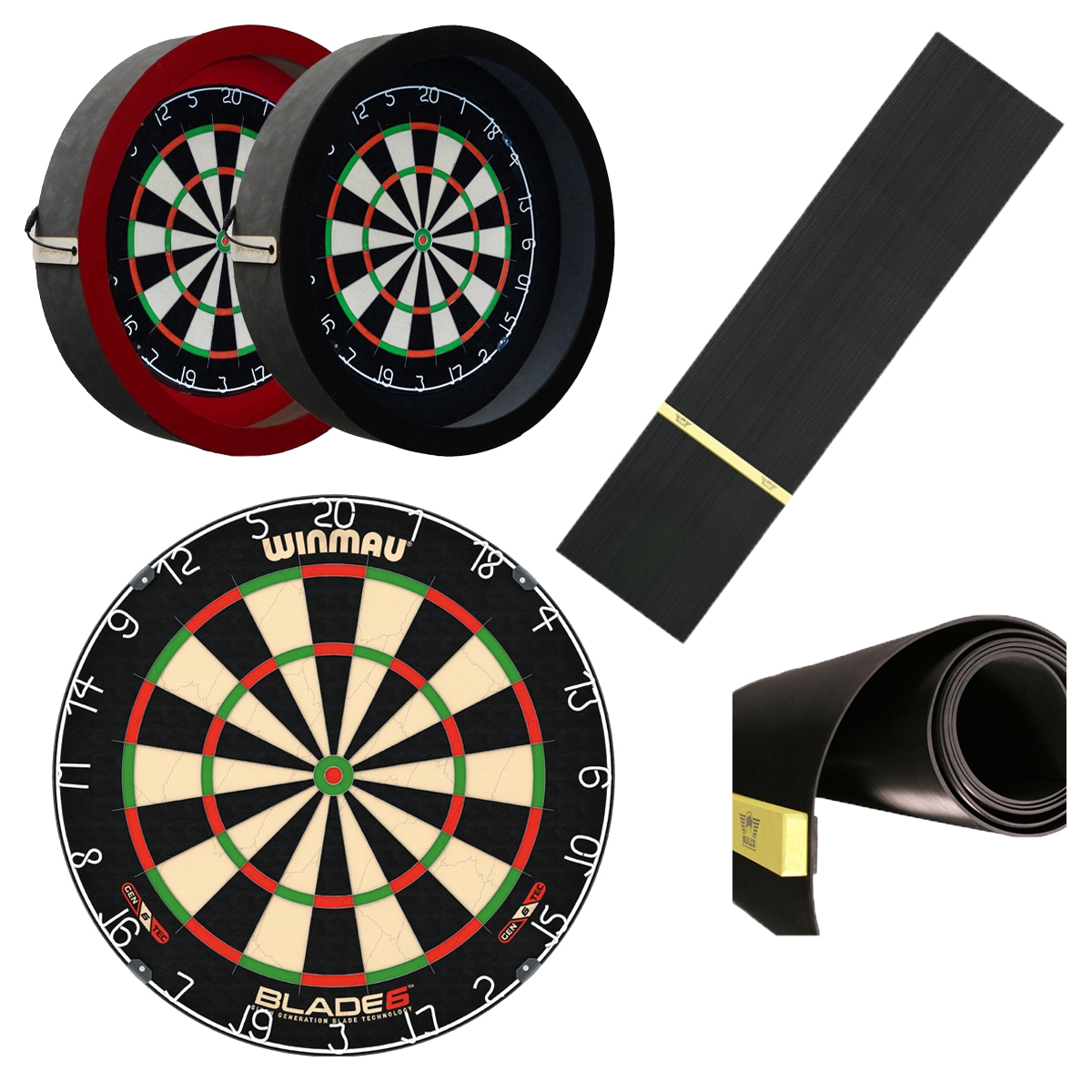 massa vliegtuigen Attent Dragon Darts - Winmau Blade 6 + dartbord verlichting + dartmat rubber  300*60 inclusief oche - deDartshop.nl