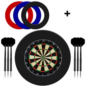 Dragon Darts - Plain dartbord + surround ring + 2 sets dartpijlen