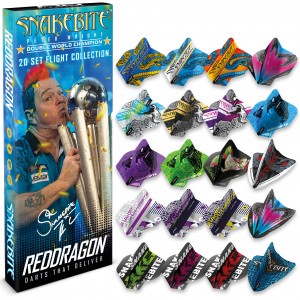 Red Dragon - 20 flight pack - Snakebite Double World Champion - dart flights