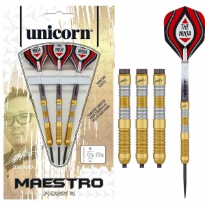 Unicorn Seigo Asada Maestro Phase 3 - 95% tungsten - Gold - 22 gram - dartpijlen