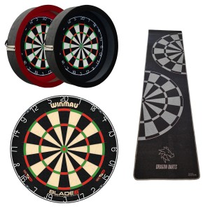 Dragon Darts - Winmau Blade 6 + dartbord verlichting + dartmat Triple