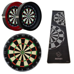 Dragon Darts - Plain dartbord + dartbord verlichting + dartmat Triple