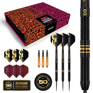 Red Dragon Peter Wright 50 Years Anniversary Limited Edition - 90% - 21 gram - dartpijlen