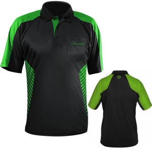 Harrows - Vivid Dartshirt - Zwart/Groen