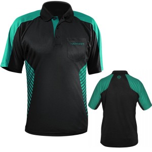 Harrows - Vivid Dartshirt - Zwart/Jade