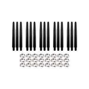 Dragon Darts Dart Shafts - Zwart - 5 Sets - Met Veerringetjes