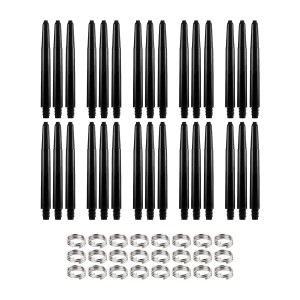 Dragon Darts Dart Shafts - Zwart - 10 Sets - Met Veerringetjes