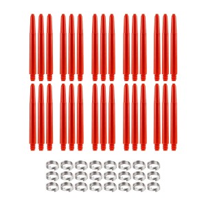 Dragon Darts Dart Shafts - Rood - 10 Sets - Met Veerringetjes
