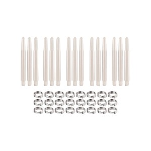 Dragon Darts Dart Shafts - Wit - 5 Sets - Met Veerringetjes