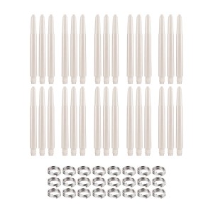 Dragon Darts Dart Shafts - Wit - 10 Sets - Met Veerringetjes