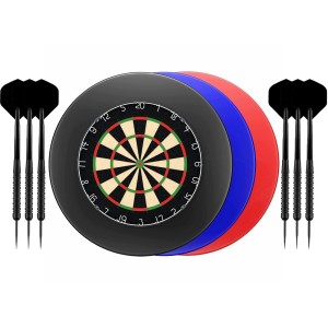 Dragon Darts - Plain dartbord + surround ring + 2 sets dartpijlen
