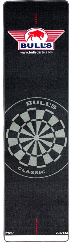 Bulls Illusion Dartmatte 241x55cm - Teppich Dartmatte Schwarz/Weiß Für Boden Schutz