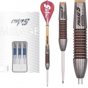 Unicorn Phase 5 Mirage Rosso Ringed Steel Tip Darts 