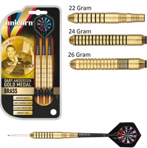 Gary Anderson Gold Medal Brass Steel Tip Darts