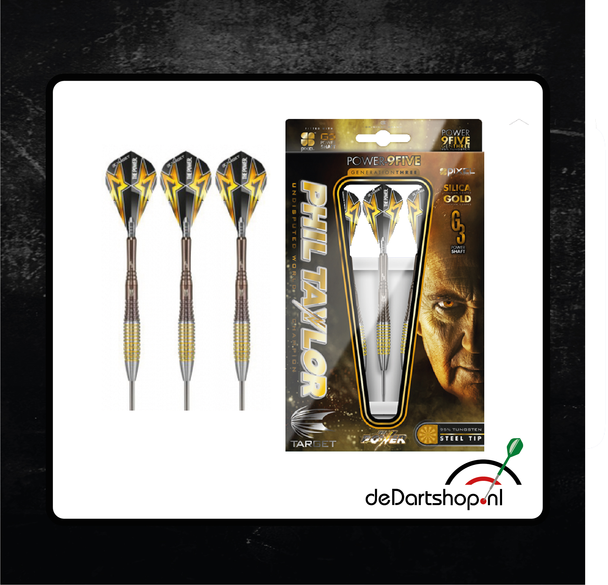 vest løgner udluftning Phil Taylor 9Five Gen 3 Target 95% tungsten - dartpijlen - deDartshop.nl