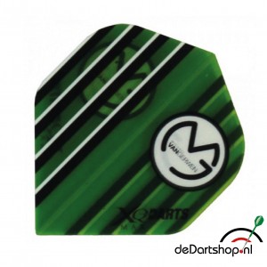 Flight Michael van Gerwen XQM Transparant Groen Stripes