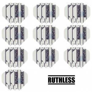 10 Sets Ruthless 100 micron flights - Wit