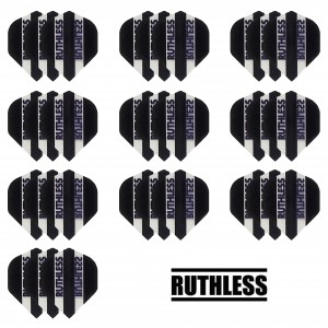 10 Sets Ruthless 100 micron flights - Zwart