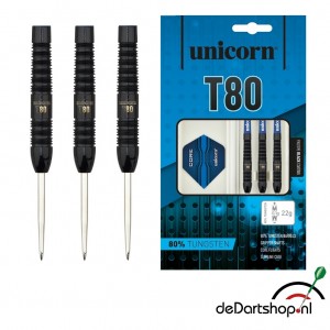 T80 Black Type 2 80% Tungsten Unicorn dartpijlen