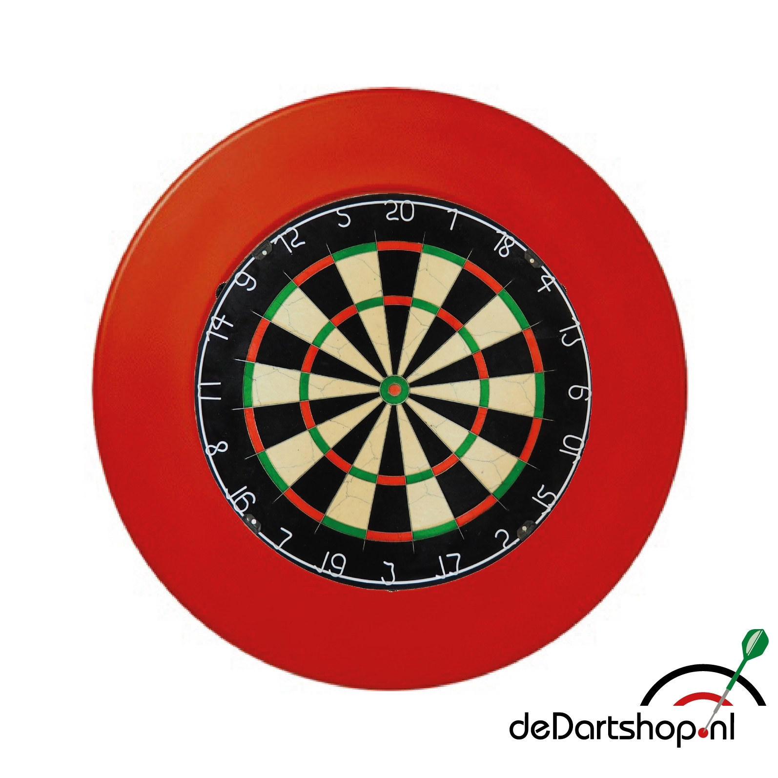 Rusteloosheid toenemen Stationair Plain deDartshop dartbord (extra dunne bedrading) plus surround ring rood -