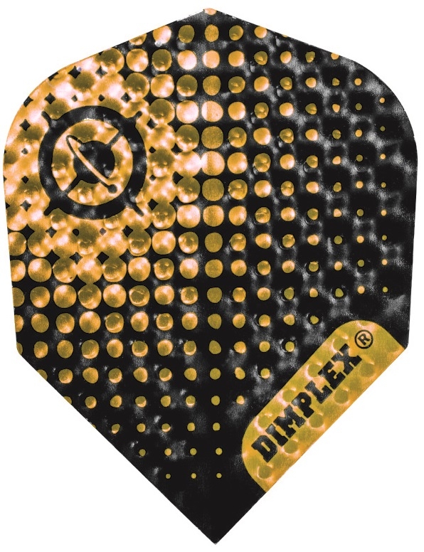 Harrows Dimplex Standard Dart Flights – 5 Sets (15 Flights), Gold Black, UK Made