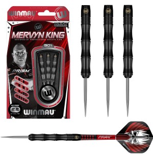 Mervyn King - Black Onyx - 90% Tungsten - 22 en 24 gram - Winmau dartpijlen
