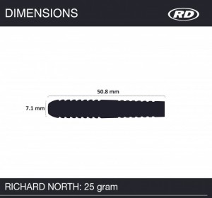Richard North - 90% Tungsten - 25 gram - RedDragon dartpijlen