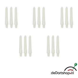 Natural White - Extra Short - 5 sets - Deflecta nylon - darts shafts