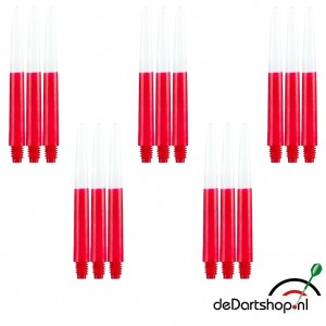 Two Tone - Rood-Wit - Medium - 5 sets - Deflecta nylon - darts shafts