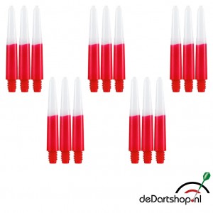 Two Tone - Rood-Wit - Short - 5 sets - Deflecta nylon - darts shafts