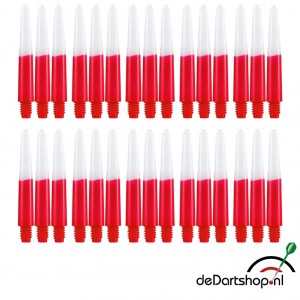 Two Tone - Rood-Wit - Short - 10 sets - Deflecta nylon - darts shafts