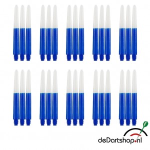 Two Tone - Blauw-Wit - Medium - 10 sets - Deflecta nylon - darts shafts