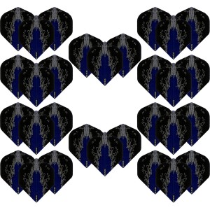 10 - Sets High Impact 100 micron flights - Blauw - darts flights